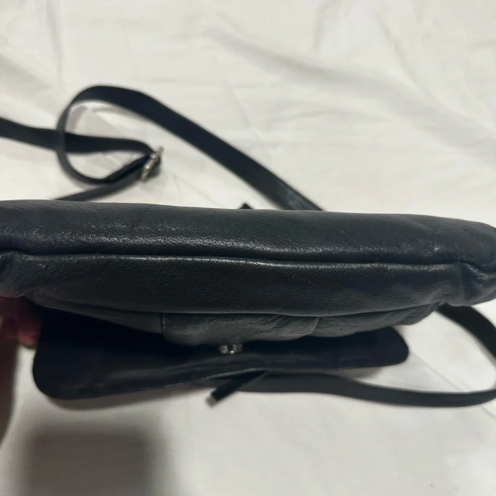 VTG Great American Leatherworks Black Small Crossbody Shoulder Bag Purse.